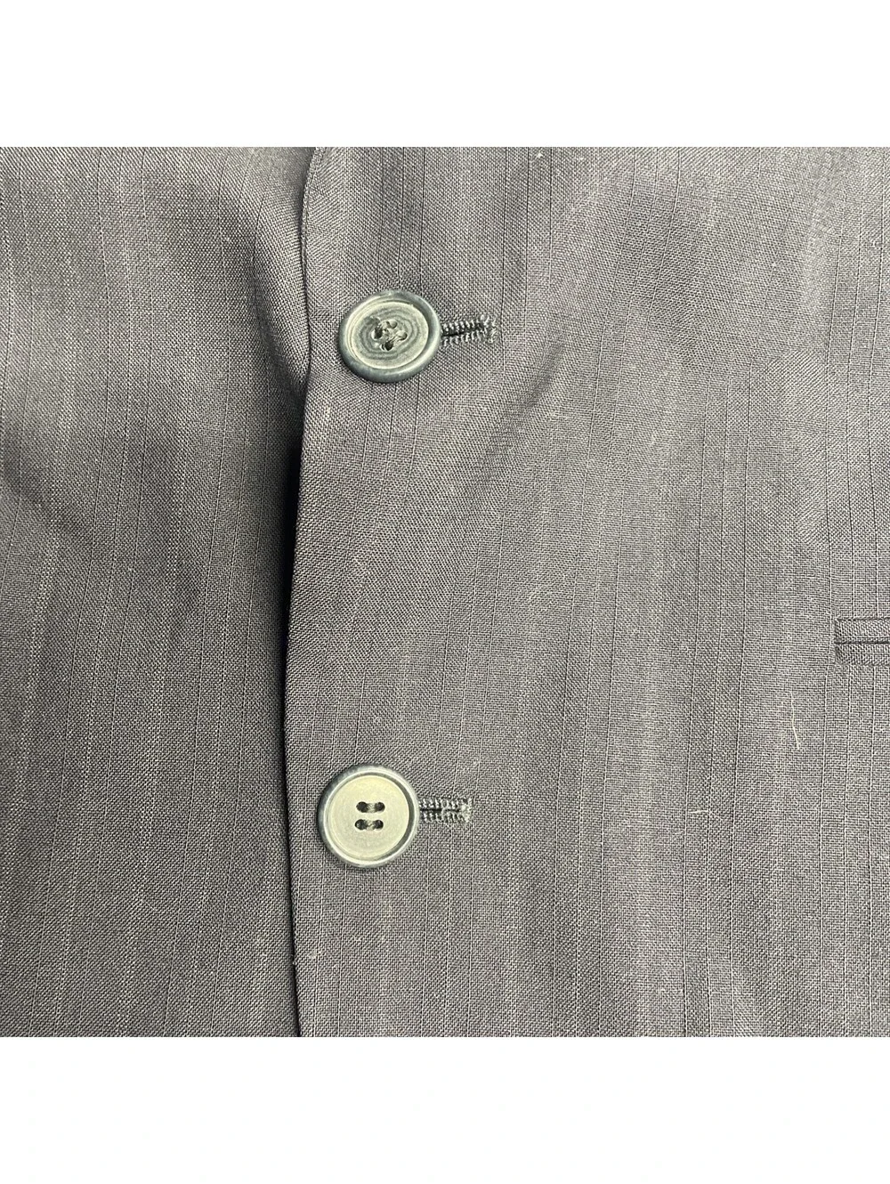 Yves Saint Laurent Vintage Wool Blazer Made in France Navy Pinstripe 38R